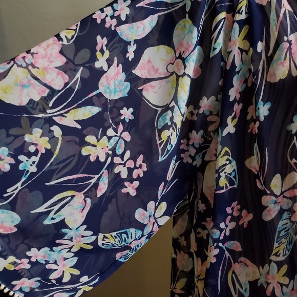 FOREVER 21 FLORAL KIMONO/coverup size S - Picture 4 of 7